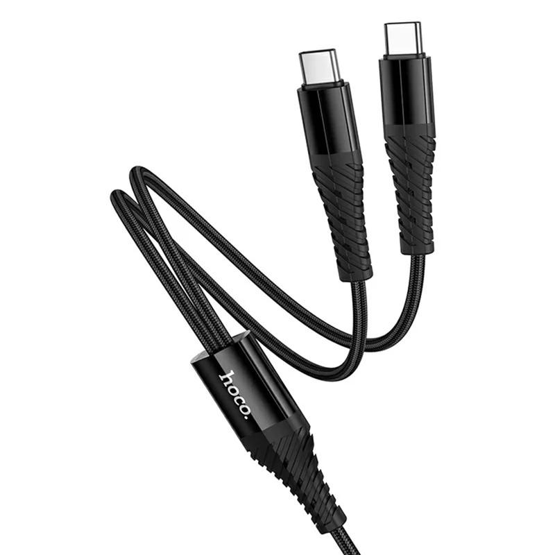 HOCO X123 1m Type-C to Type-C + Type-C Charging Cable 2 in 1 Cord, No Data Transfer - Black