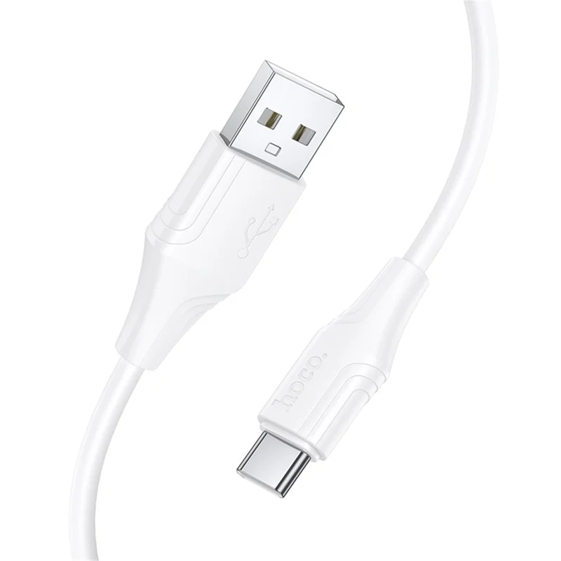 HOCO X124 1m Type-C Charging Cable Silicone Data Transfer Cord, Supports 2.3A Charging - White