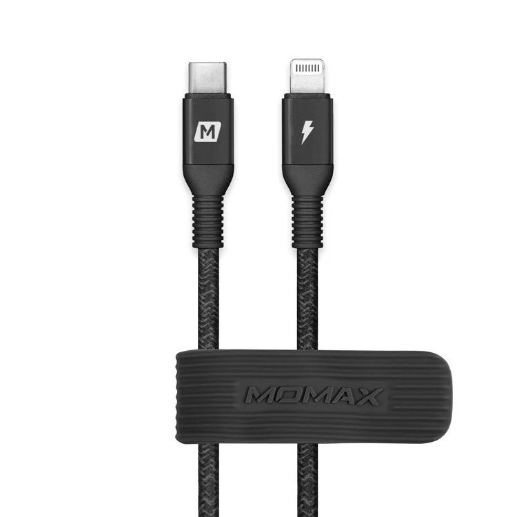 MOMAX 3m Type-c-c à Mfi Certifié Lightning 8pin Câble de Données Alimentation PD PD Câble du Chargeur Rapide - le Noir