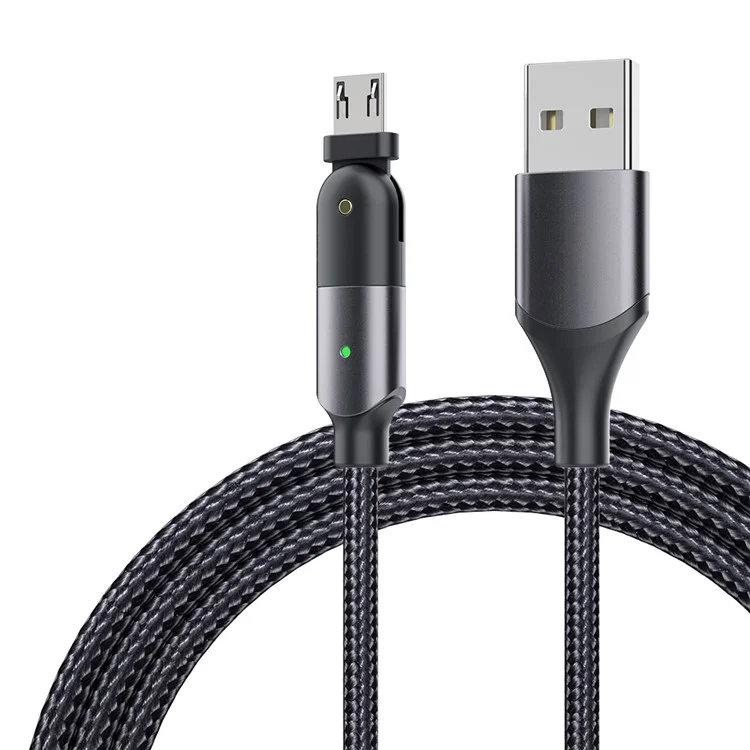 Zfxct-wya09 Серия Обмотки 2,4a Micro USB 180 ° Вращающаяся Кабель Данных Зарядки на Локте, 2M - Черный