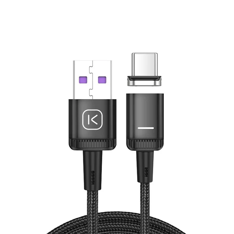 KUULAA Aluminum Alloy Magnetic Charging Cable Fast Charging USB Type-C Cable Magnet Charger Wire, 1m - Black