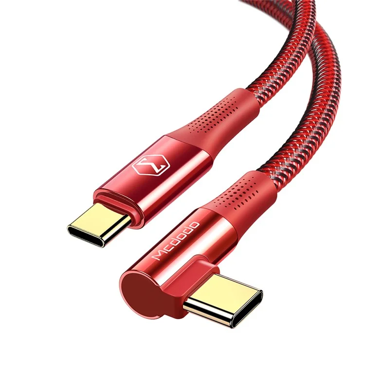 MCDODO CA-832 ​​100w Tipo-c a Tipo c Firefox Serie Cable de Carga de Cable de Carga Rápida Cable de Datos de Diseño, 1.2 Metros - Rojo