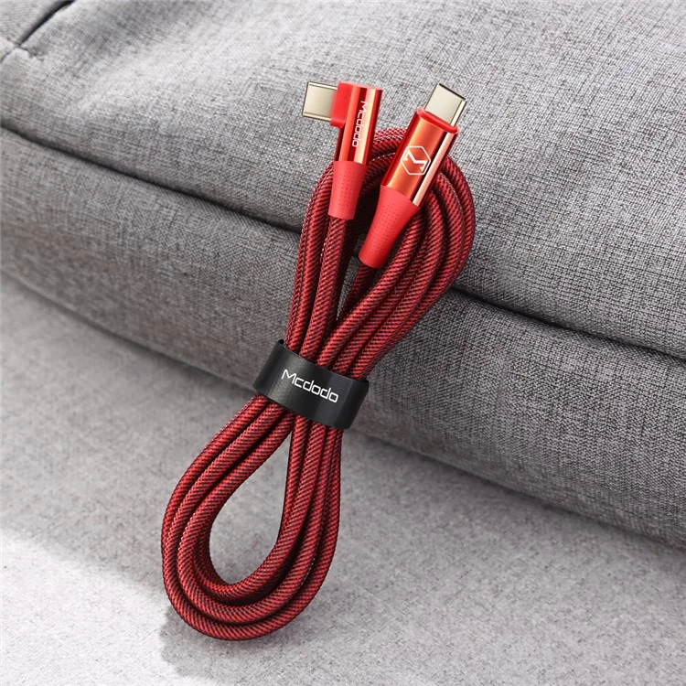 MCDODO CA-832 ​​100w Tipo-c a Tipo c Firefox Serie Cable de Carga de Cable de Carga Rápida Cable de Datos de Diseño, 1.2 Metros - Rojo