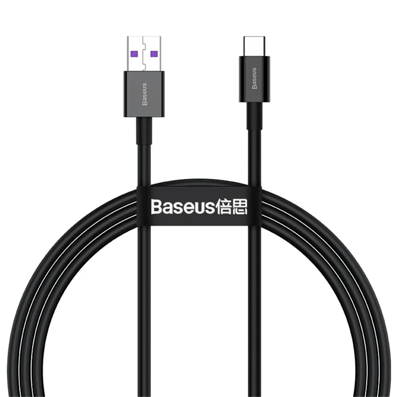BASEUS Superior-serie snelladen- en gegevenskabel USB naar Type-C 66W 2 m - Zwart