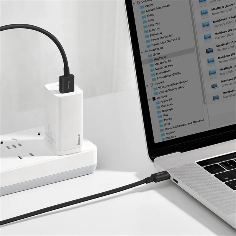 BASEUS Superior-serie snelladen- en gegevenskabel USB naar Type-C 66W 2 m - Zwart