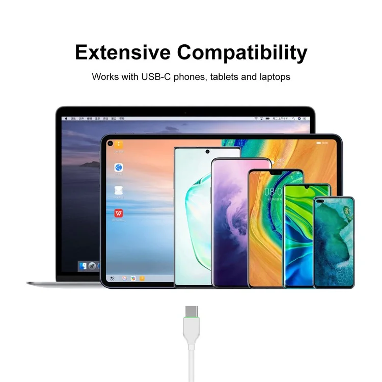 ENKAY ENK-CB106 1m USB 2.0 to Type-C 3A TPE Fast Charging Data Cable Cord for Mobile Phone Tablet