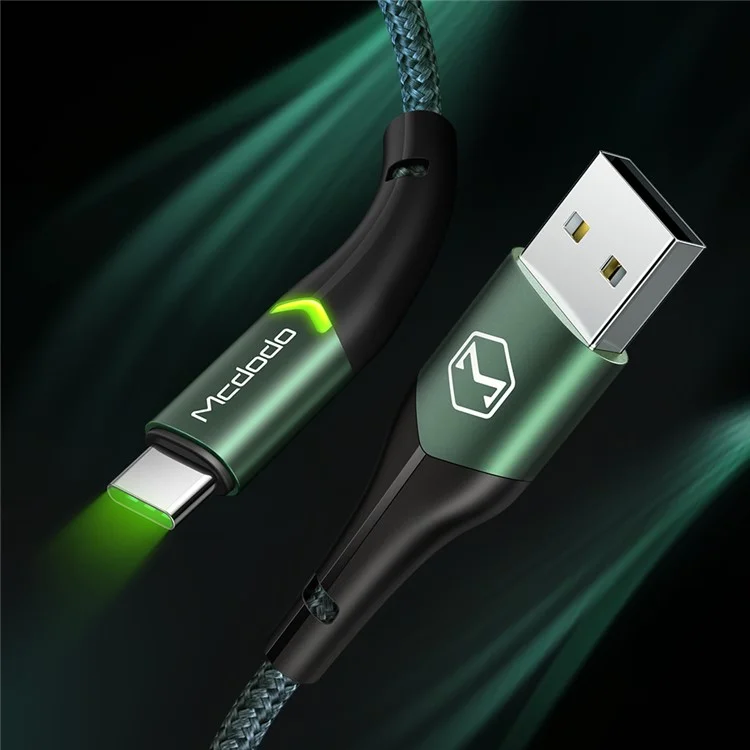 MCDODO MDD CA-7960 pour série iPhone 15 Câble Type-C 1m Charge rapide Chargeur de téléphone Cordon de données pour Xiaomi Samsung Huawei - Vert