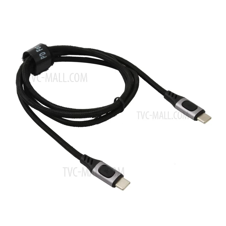 For iPhone 15 Series 100W 5A Type-C Male to Type-C Male PD Fast Charging Cable 1.5m Braided Data Charge Cord for Huawei