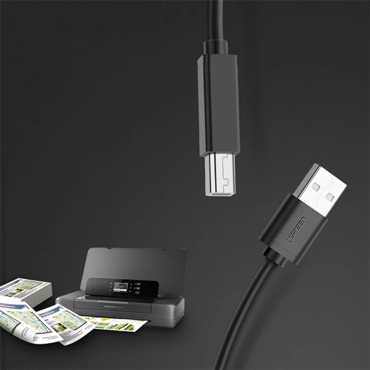 Ugreen 2m USB 2.0 Imprimento Cabo de Impressão USB Tipo A A Babela de Cabo de Dados da Impressora Mascime