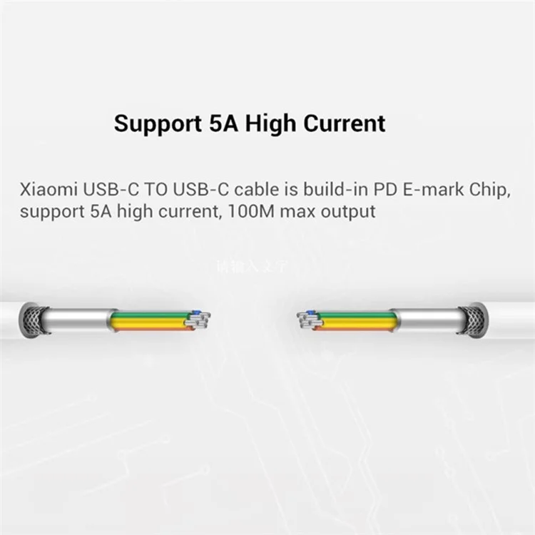 Xiaomi Sjx12zm 1,5m USB-C Para USB-C Cabo 5A 100W Max Tipo c Fast Charging High Speed ​​data Cord