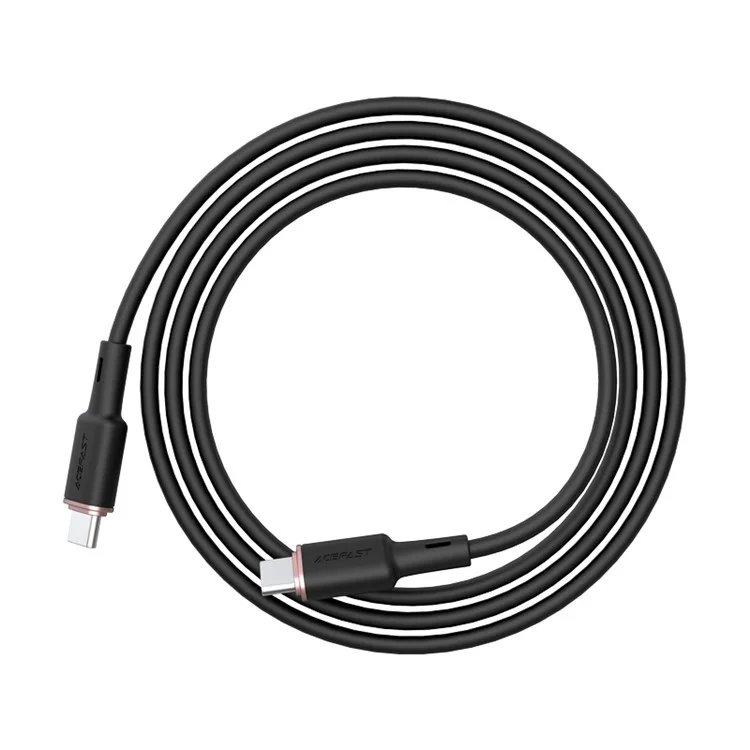 Acefast C2-03 USB-C Para USB-C Liga de Zinco de Zinco Silicone Charging Data Cable 1.2m - Preto