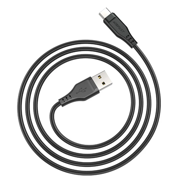 ACEFAST C3-04 for iPhone 15 Series USB-A to USB-C Data Cable 3A Max TPE Charging Cord 1.2m - Black