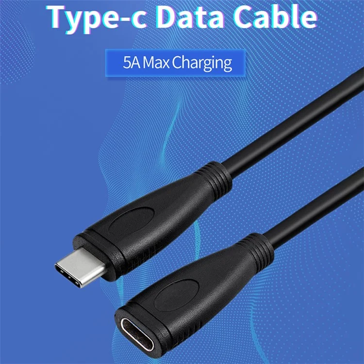 Câble de rallonge PQ105 USB3.1 Type-C mâle à femelle, 16 cœurs, 10 Gbps, 4K, écran de projection, PD100W, 5A, charge rapide