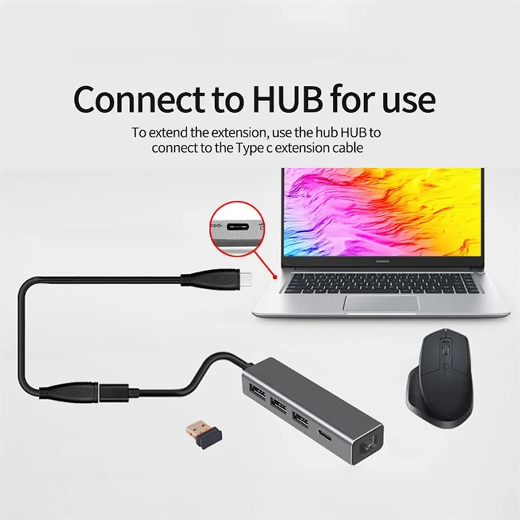 Câble de rallonge PQ105 USB3.1 Type-C mâle à femelle, 16 cœurs, 10 Gbps, 4K, écran de projection, PD100W, 5A, charge rapide