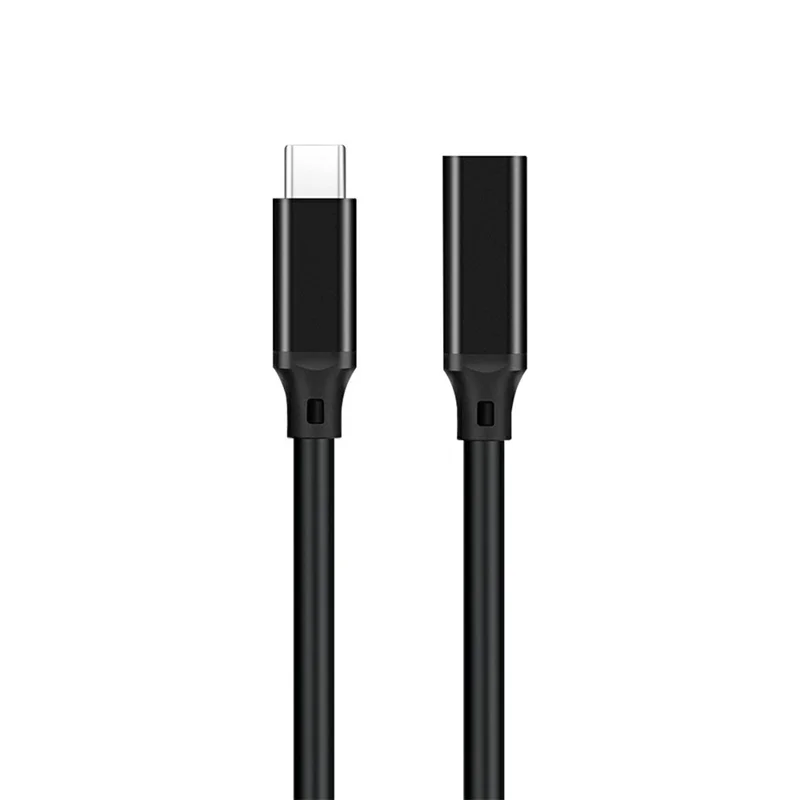 0.2m PQ106 USB-C Male to Female Fast Charging Extender Cable PD100W 5A 10Gbps Type-C Data Cord - Black