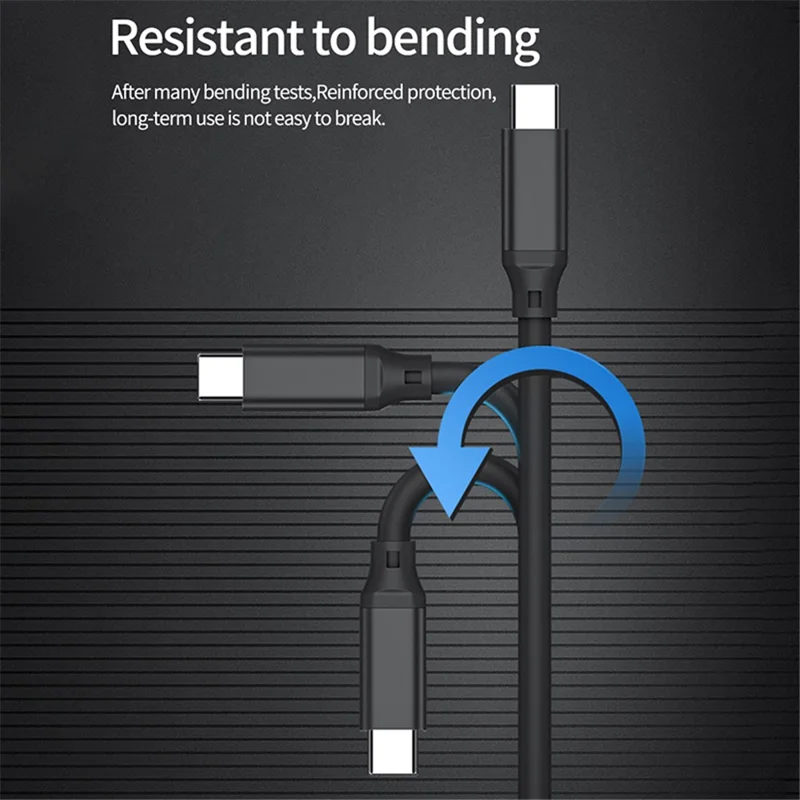 0.2m PQ106 USB-C Male to Female Fast Charging Extender Cable PD100W 5A 10Gbps Type-C Data Cord - Black