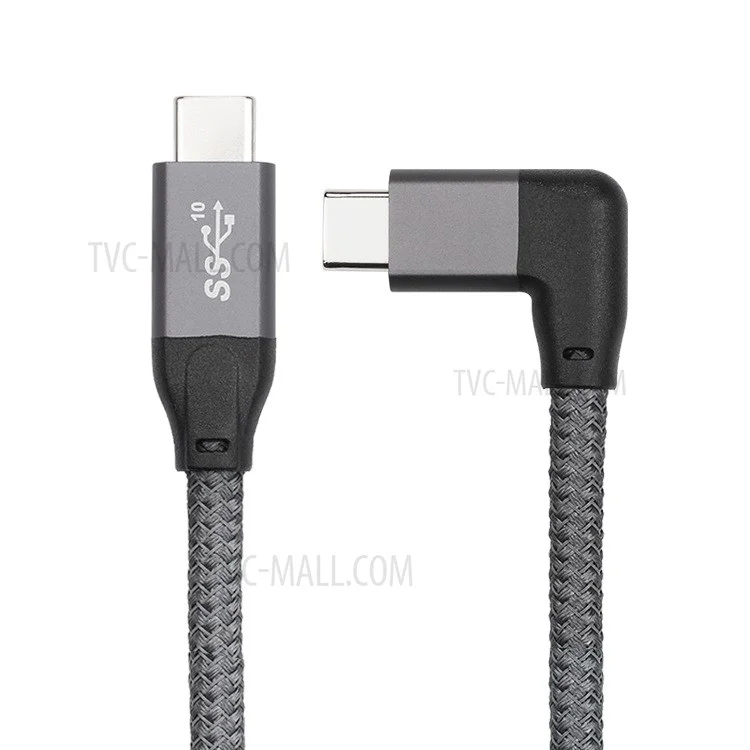 Cable codo USB-C macho a USB-C macho de 1.5m PD 100W Carga rápida 4K Transmisión de video