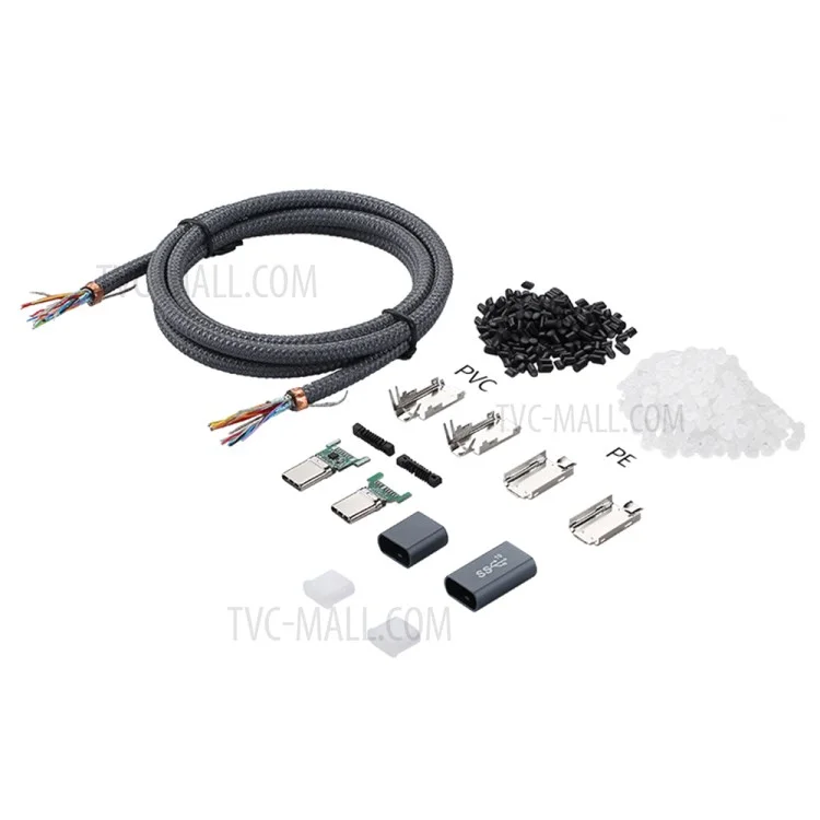 Cable codo USB-C macho a USB-C macho de 1.5m PD 100W Carga rápida 4K Transmisión de video
