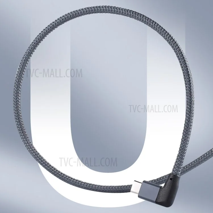 Cable codo USB-C macho a USB-C macho de 1.5m PD 100W Carga rápida 4K Transmisión de video