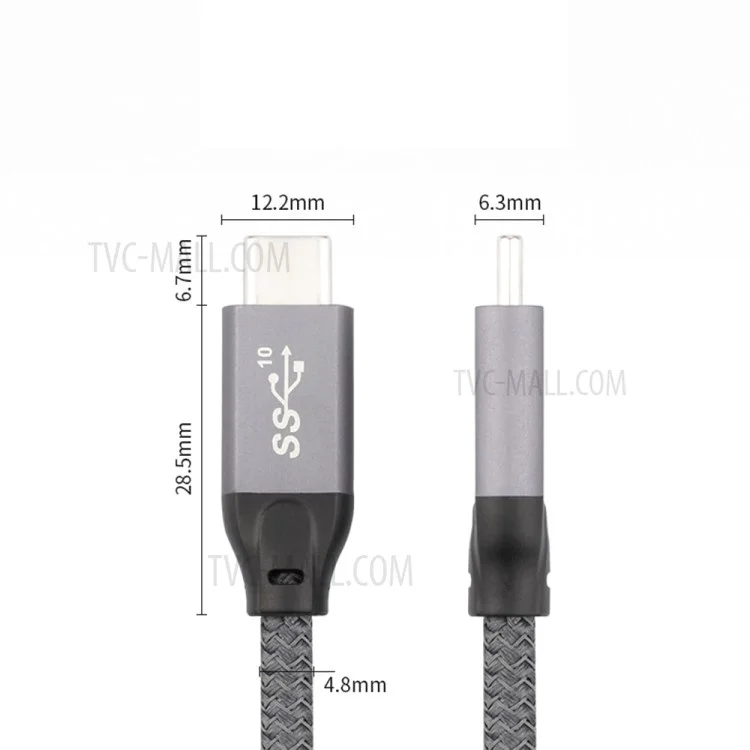 Cable Tipo C Macho a Macho de 1,5 m 20 Gbps Transmisión 4K Carga Rápida PD100W 5A/20V para Macbook Pro