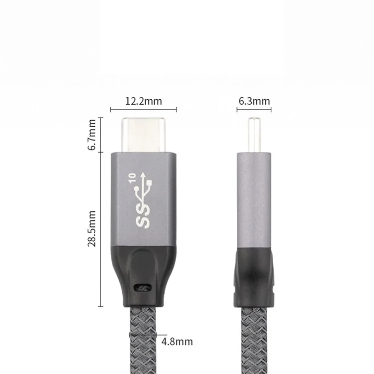 Cable de carga rápida de 2 m de USB-C macho a USB-C macho PD 100 W 5 A/20 V, transmisión de audio y vídeo 4K 20 Gbps para Macbook Pro