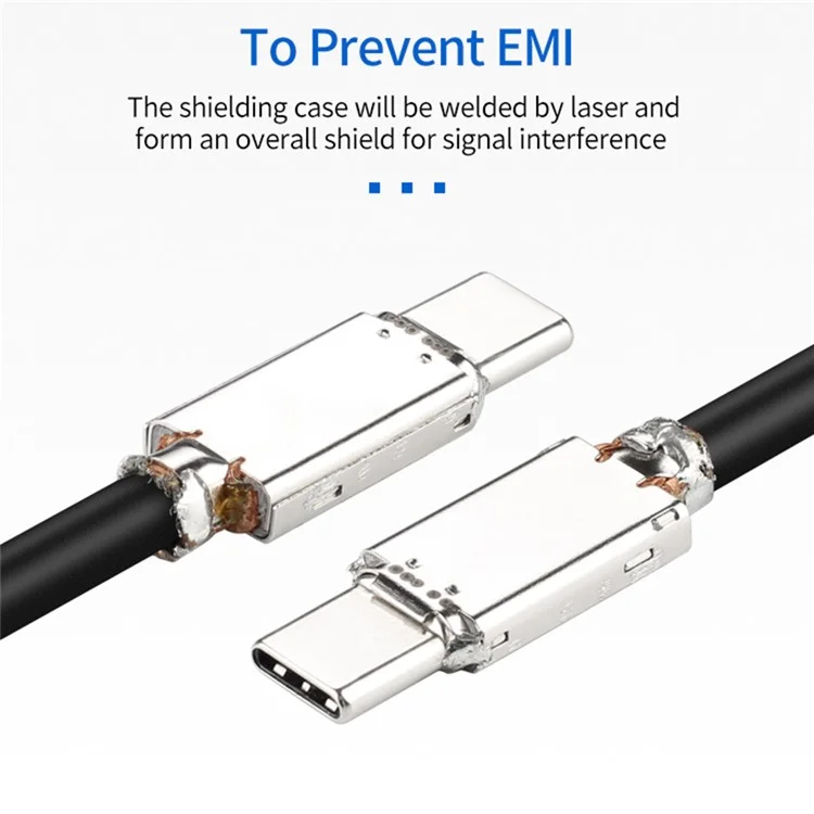 1.2m USB-C to USB-C PD 100W Fast Charging Cable USB3.1 Thunderbolt 3 40Gbps Transmission Cord for MacBook Pro/iPad Pro