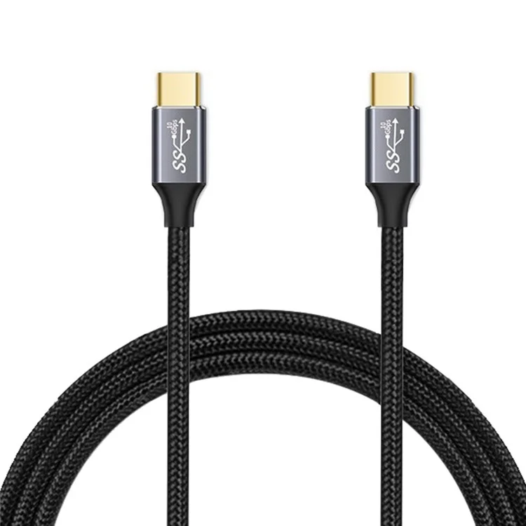 0,5 m 100 W PD Nylon geflochtenes USB-C-Stecker zu USB-C-Stecker USB 3.1 Gen2 10 Gbps Multifunktions-Typ-C-Kabel
