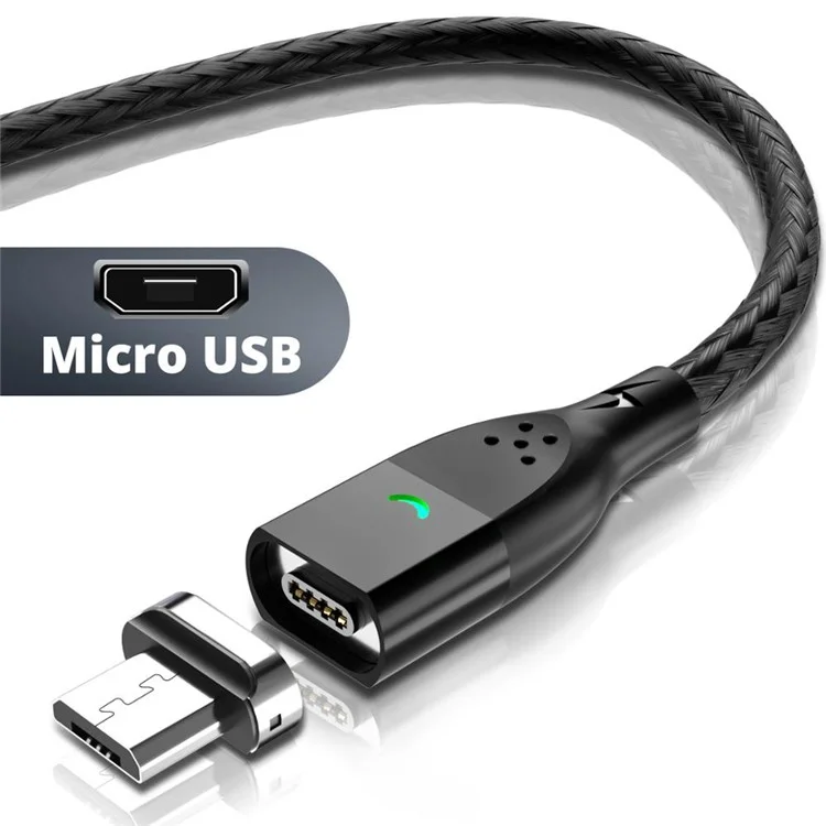 Fonken [Micro USB, 1m] FKCXX-05 3A Cordon de Données du Chargeur de Téléphone Magnétique à Charge Rapide - le Noir