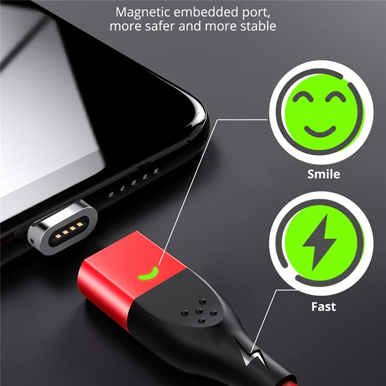 FONKEN [Micro USB, 1m] FKCXX-05 3A Fast Charging Magnetic Cable Phone Charger Data Cord - Black