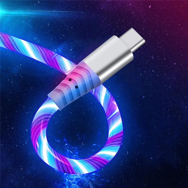 Câble de charge rapide de 2 m à LED brillantes 3A - Vert