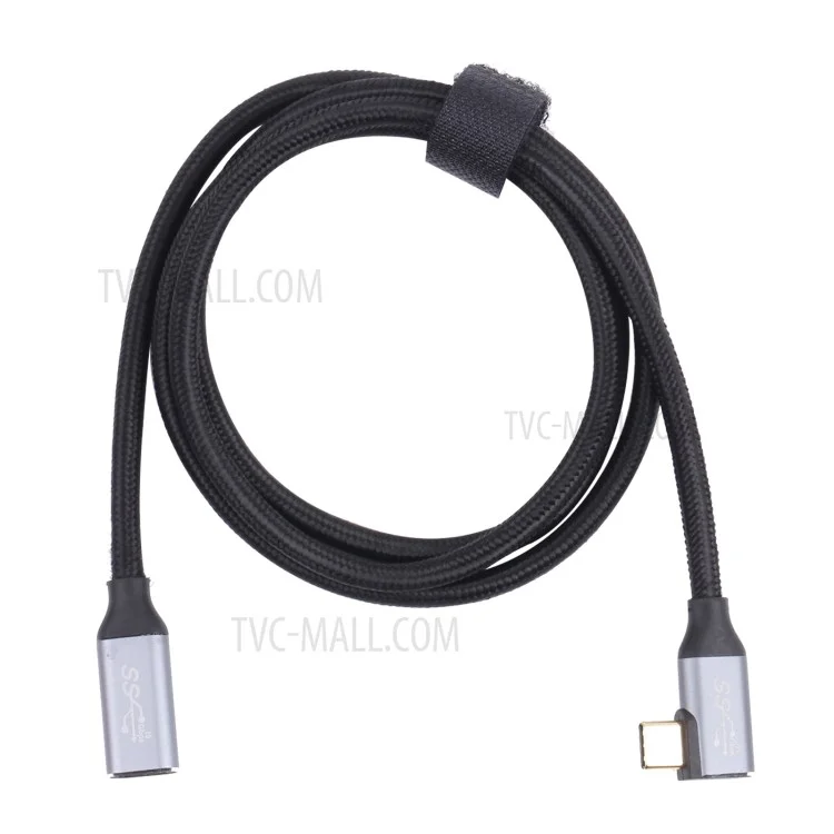 Câble de données Type-C mâle à Type-C femelle en nylon tressé de 0,5 m 10Gbps Cordon de transfert