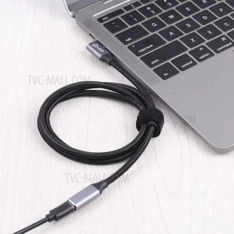 Câble de données Type-C mâle à Type-C femelle en nylon tressé de 0,5 m 10Gbps Cordon de transfert