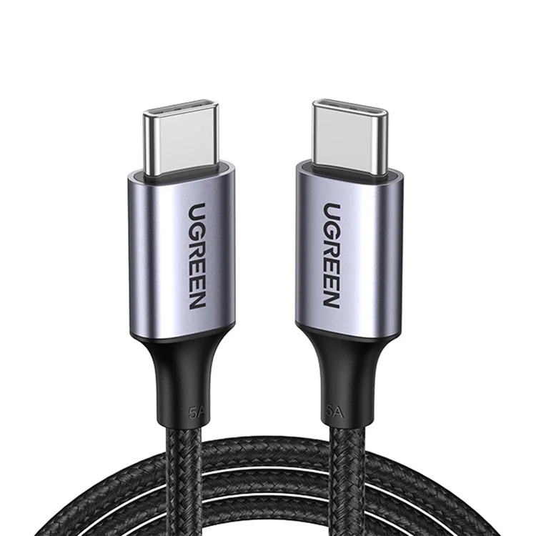 UGREEN 70429 USB-C zu USB-C Nylon geflochtenes Kabel 4.0 USB-C PD 100W Power Delivery Schnelles Laden Sync-Datenkabel für Samsung S20/MacBook iPad Pro (2m)