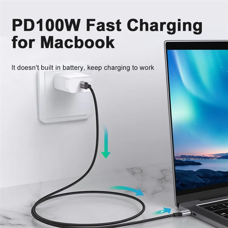 UGREEN 70429 USB-C zu USB-C Nylon geflochtenes Kabel 4.0 USB-C PD 100W Power Delivery Schnelles Laden Sync-Datenkabel für Samsung S20/MacBook iPad Pro (2m)