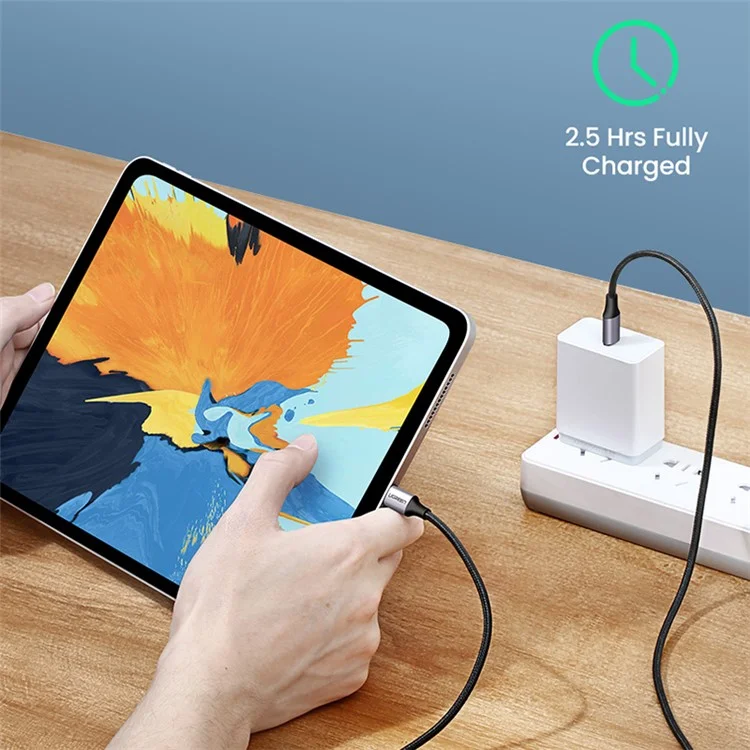 UGREEN 70429 USB-C zu USB-C Nylon geflochtenes Kabel 4.0 USB-C PD 100W Power Delivery Schnelles Laden Sync-Datenkabel für Samsung S20/MacBook iPad Pro (2m)