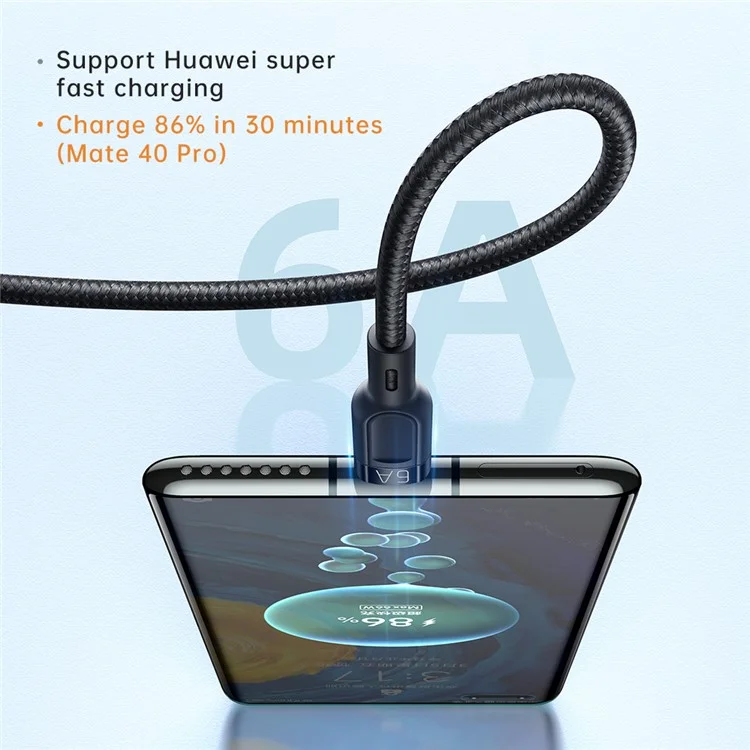 MCDODO MDD CA-093 3 in 1 Super Fast Charging Cable High-speed Transmission Data Cable Flexible Braided Wire (L+M+T) - Black