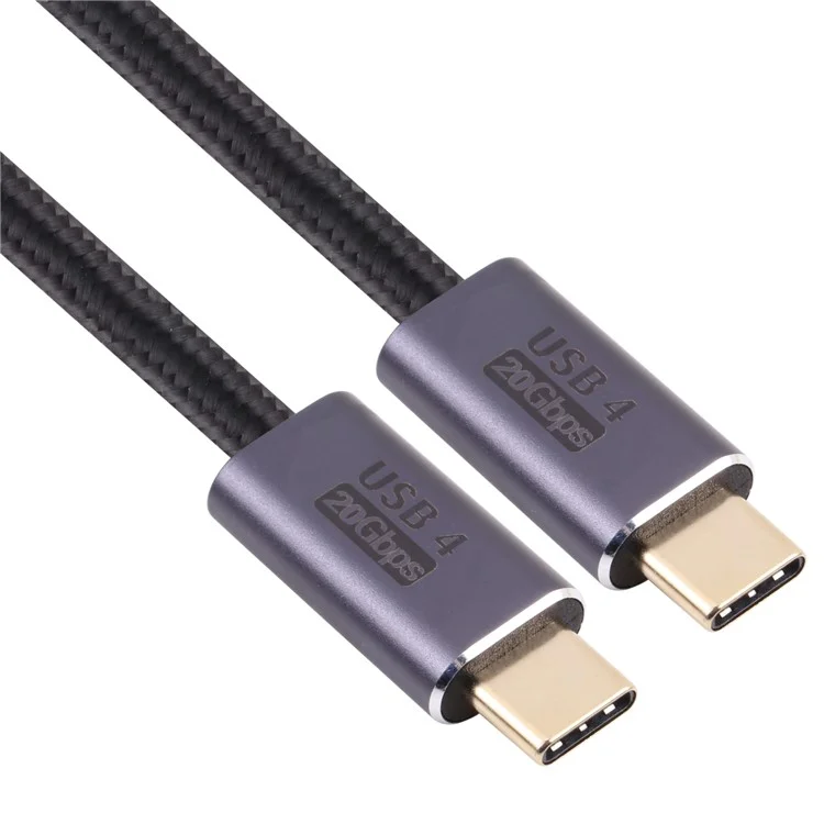 Cabo de Dados USB C 20 Gbps de Transmissão Fast Cord 100W PD Carga Rápida 4K Saída de Nylon Salto de Nylon, 0,5m