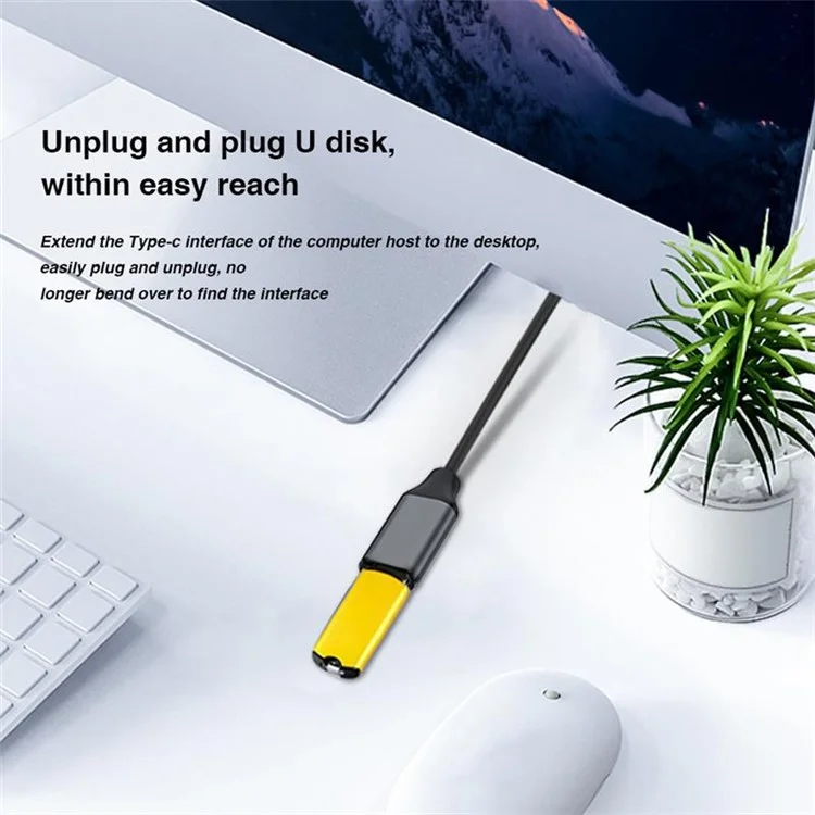 PD 60W Fast Charge Type C Männlich zu Weiblich Verlängerungskabel Laden 400Mbp/s Sync Kabel 4K Video Ausgang, 0,25m