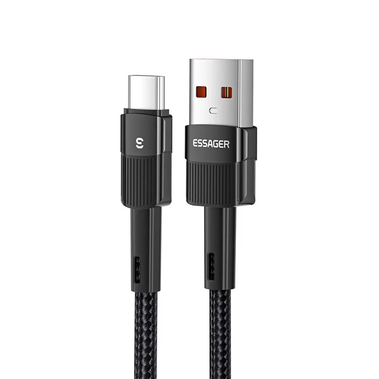 ESSAGER Cavo di ricarica 0.5m USB to Type C 66W Ricarica rapida 480Mbps Trasmissione - Nero