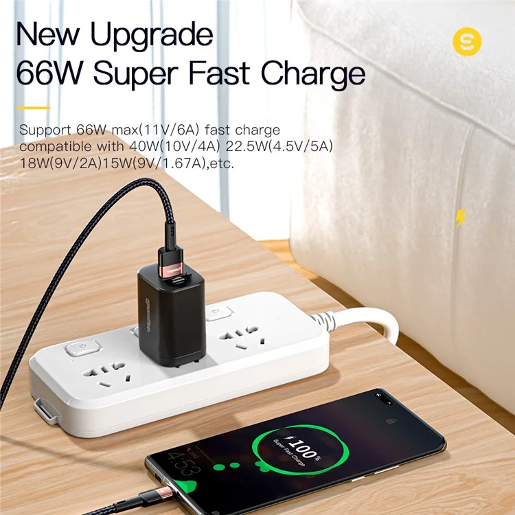 ESSAGER Cabo USB Tipo C de 3m Carregamento Rápido 480Mbps Transmissão - Preto