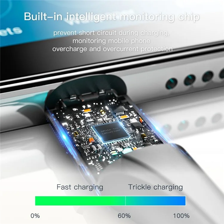 Cavo da cellulare ESSAGER 3m Super Long USB a Micro USB, ricarica rapida a 2.4A, trasmissione a 480Mbps - Nero