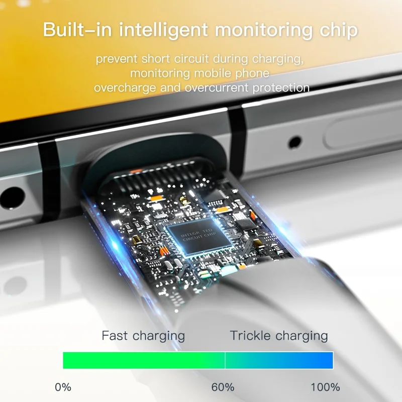 ESSAGER 1м Нейлон Плетеный USB-кабель Type C 3A Быстрая зарядка 480 Мбит/с Передача Шнур - Черный