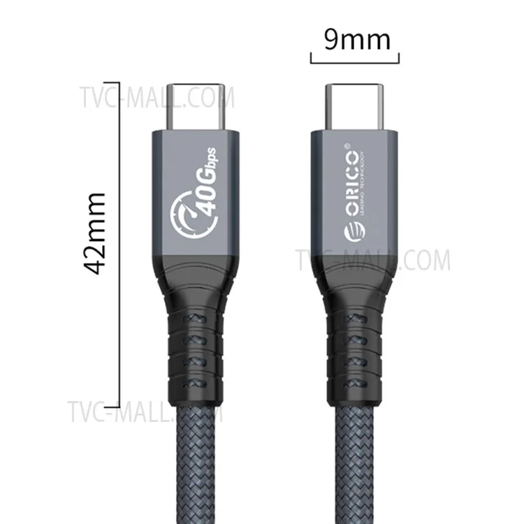 ORICO ORICO-TBZ4-08 0.8m Thunderbolt 4 Cavo di ricarica per cellulare USB C 40Gbps 100W Cavo di ricarica veloce e cavo di trasferimento video 8K 60Hz