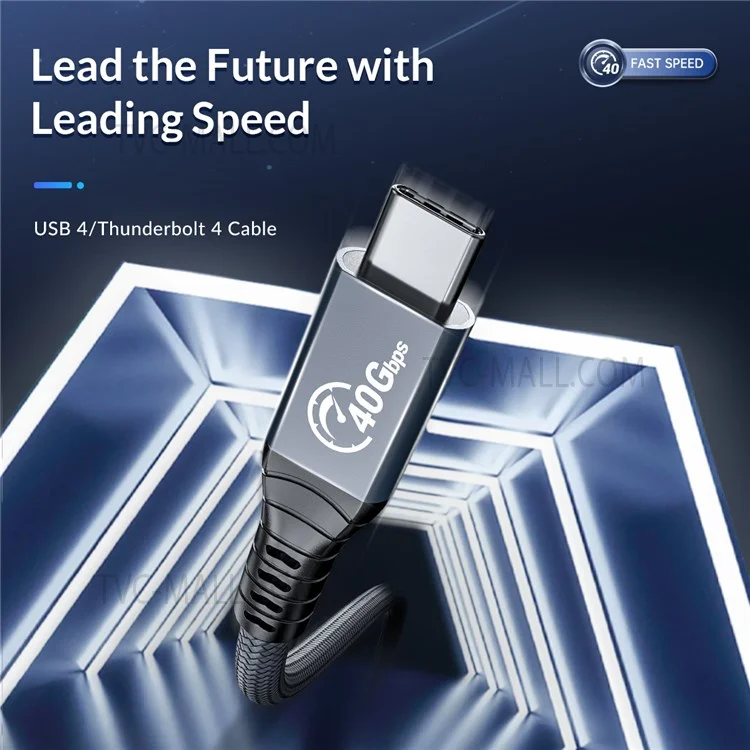 ORICO ORICO-TBZ4-08 0.8m Thunderbolt 4 Cavo di ricarica per cellulare USB C 40Gbps 100W Cavo di ricarica veloce e cavo di trasferimento video 8K 60Hz