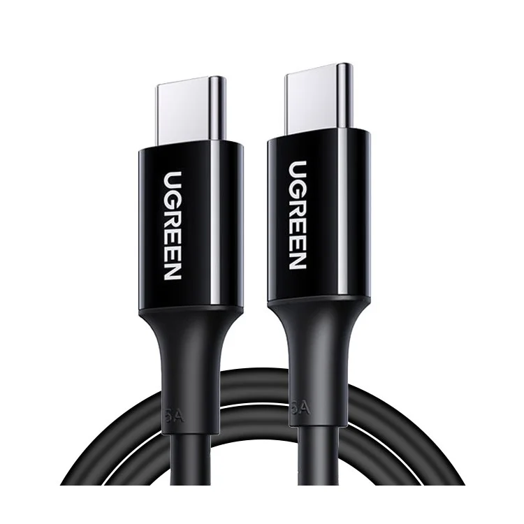 UGREEN 80372 для iPhone 15 Серии 2м 100Вт 5A Type-C to Type-C Кабель Быстрой Зарядки PD Кабель для Передачи Данных для MacBook / iPad Pro