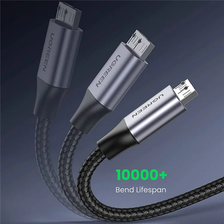 UGREEN 80792 0.5m USB 3.0 to Micro USB Charging Cable Charge Cord Nylon Braided External Hard Drive Data Cable