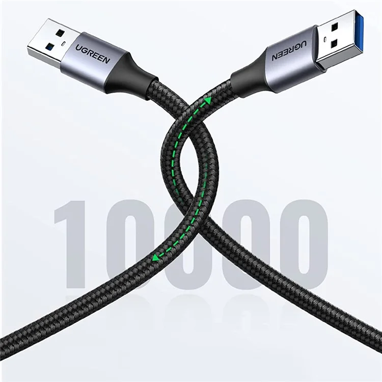 UGREEN For Hard Disk Driver TV USB Hub Camera USB 3.0 Male to Male Braided Data Cable, 2m