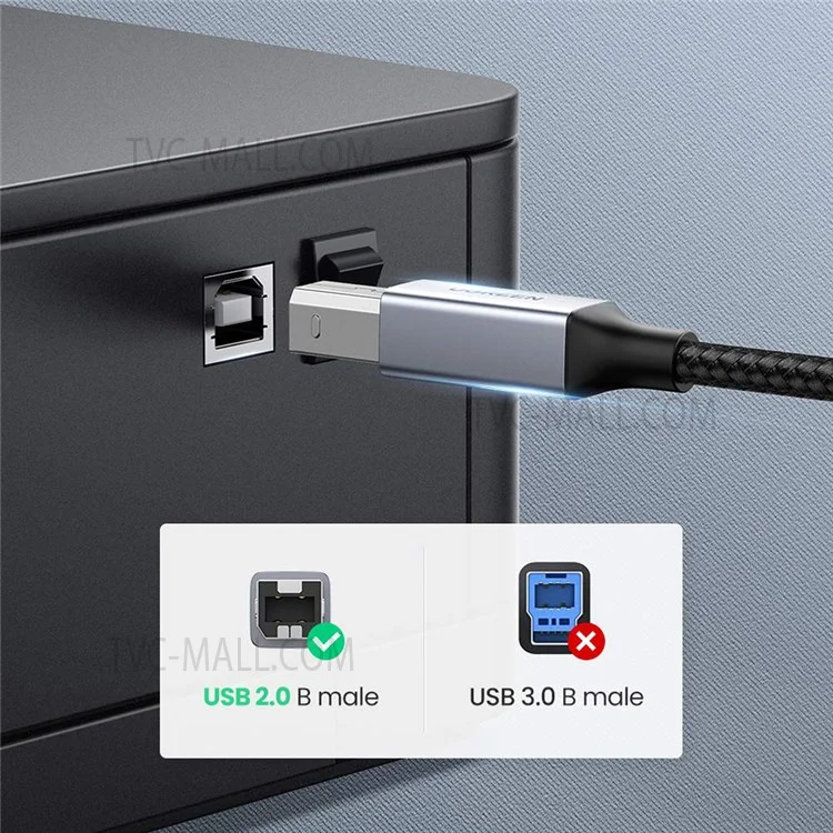 UGREEN 3m For MacBook Pro Epson HP Canon Samsung USB C to USB B 2.0 Printer Cable
