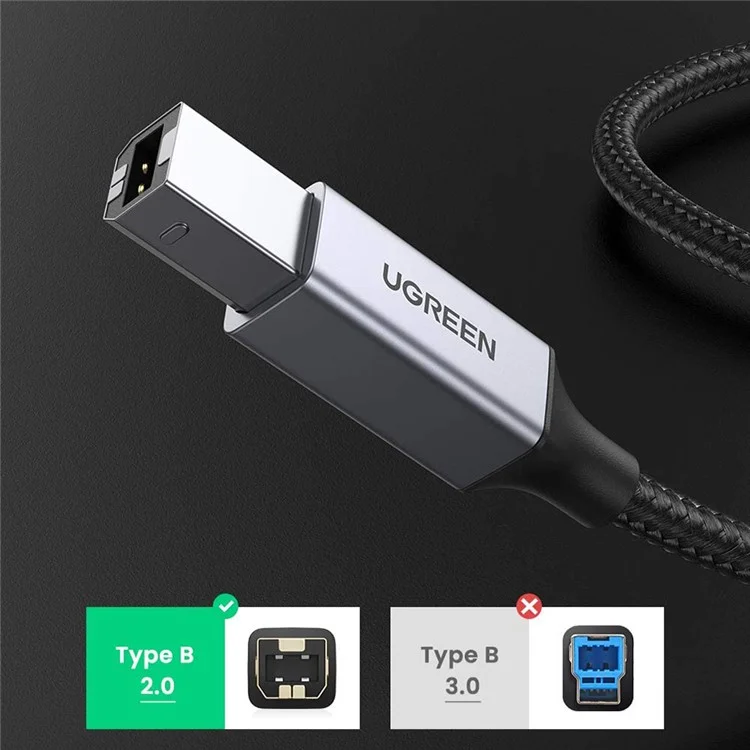Cable USB UGREEN de 1 m y 480 Mbps de alta velocidad de tipo A a tipo B para impresoras HP, Epson, Canon, Brother y otros dispositivos USB B a conector macho