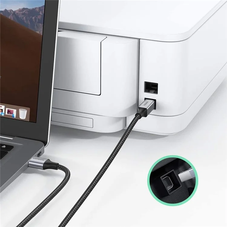 Cable USB UGREEN de 1 m y 480 Mbps de alta velocidad de tipo A a tipo B para impresoras HP, Epson, Canon, Brother y otros dispositivos USB B a conector macho